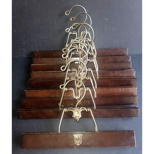 Vintage 1950's Royal German 12" Wood Pant Trouser Skirt Clamp Hangers Set of 10
